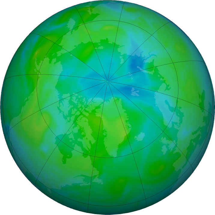 Arctic ozone map for 13 August 2020